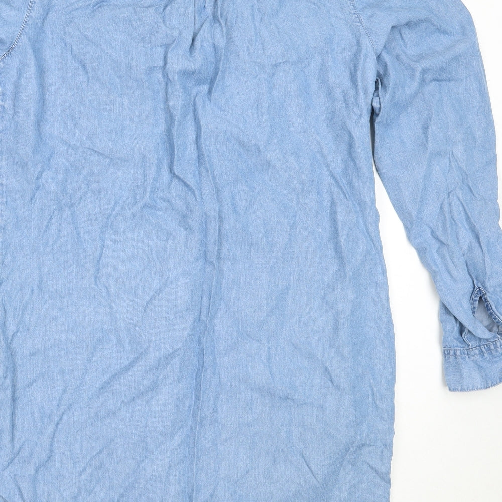 F&F Womens Blue Lyocell Shift Size 14 V-Neck