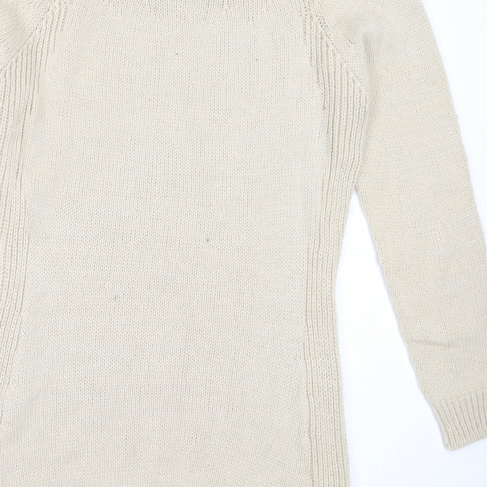 Preworn Womens Beige Roll Neck Acrylic Pullover Jumper Size S