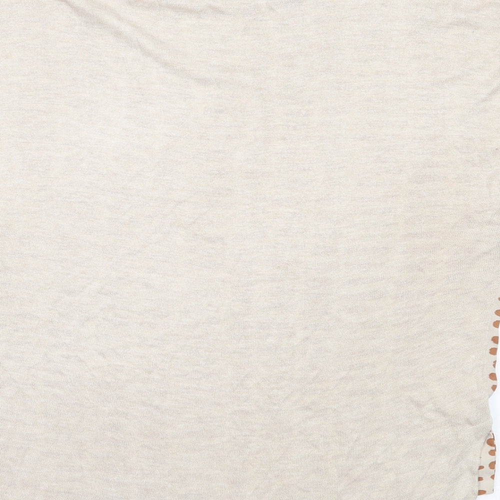 NEXT Womens Beige Polyester Basic Blouse Size M Round Neck