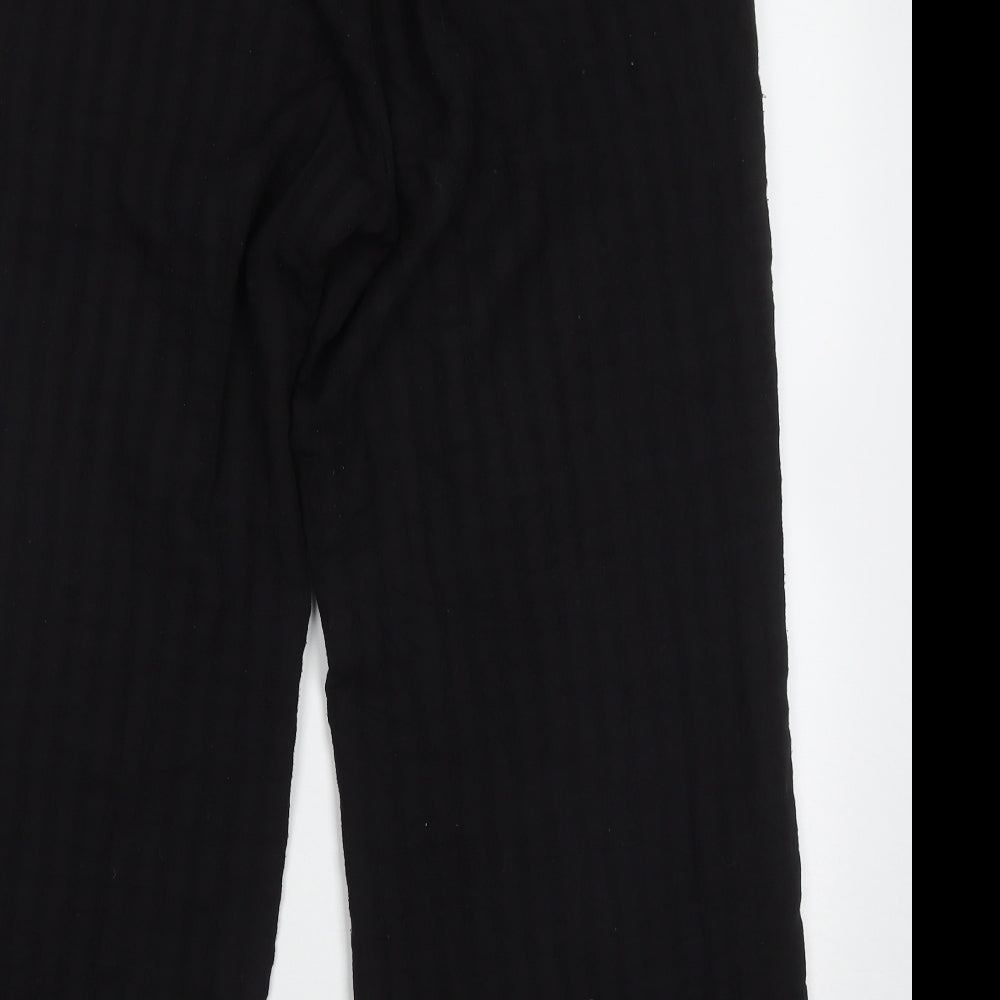 Signature Womens Black Check Polyester Trousers Size XL L27 in Regular