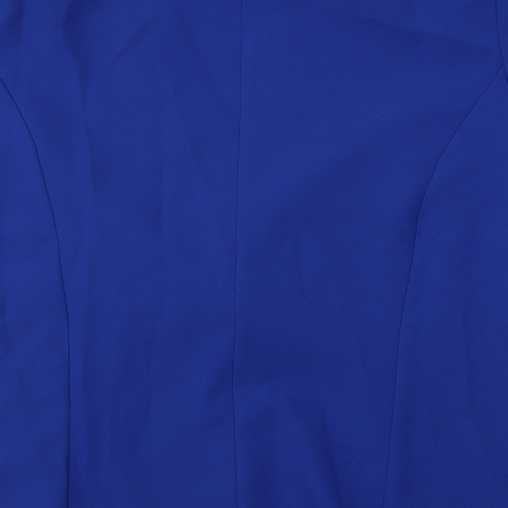 Daxon Womens Blue Jacket Blazer Size 14 Buckle - Short sleeve blazer