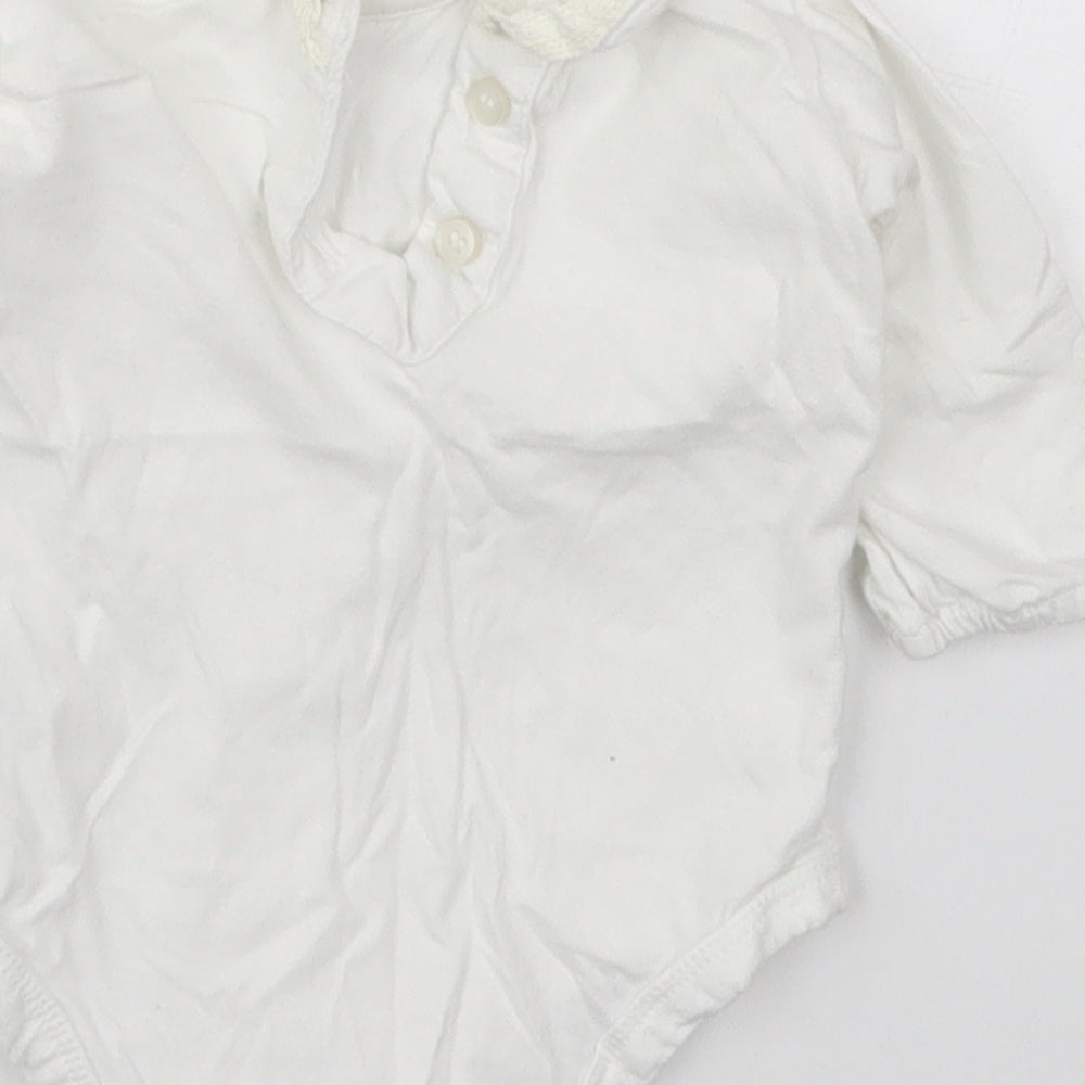 Matalan Girls White Cotton Babygrow One-Piece Size 0-3 Months Button