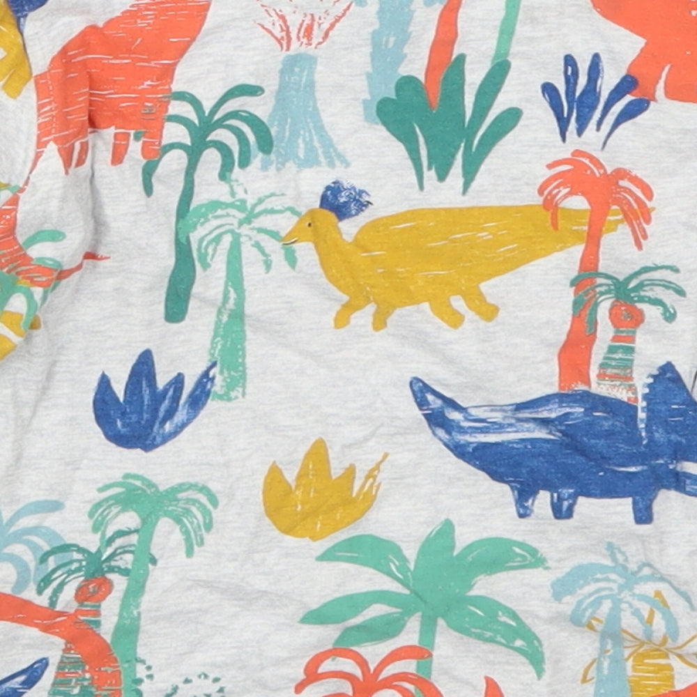 Marks and Spencer Boys Multicoloured Cotton Basic T-Shirt Size 18-24 Months Crew Neck Pullover - Dinosaurs
