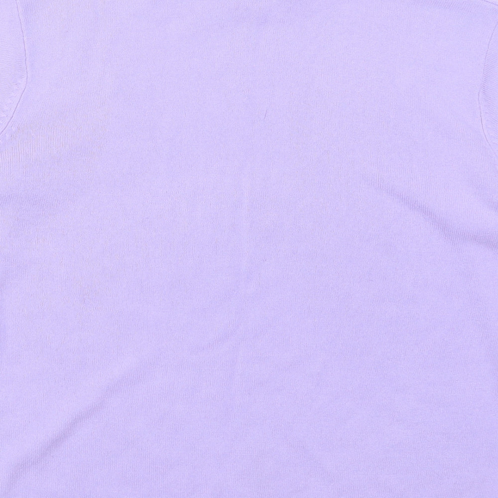 Bonmarché Womens Purple Mock Neck Acrylic Pullover Jumper Size L