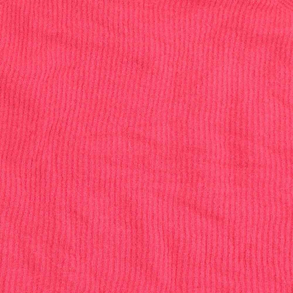 Topshop Womens Pink Round Neck Acrylic Pullover Jumper Size 12