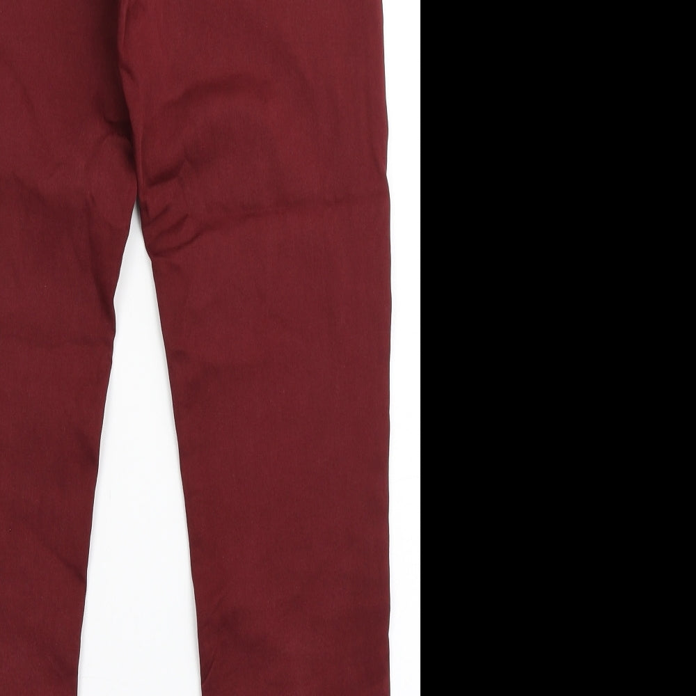 Marks and Spencer Womens Red Cotton Skinny Jeans Size 10 L27.5 in Regular Button