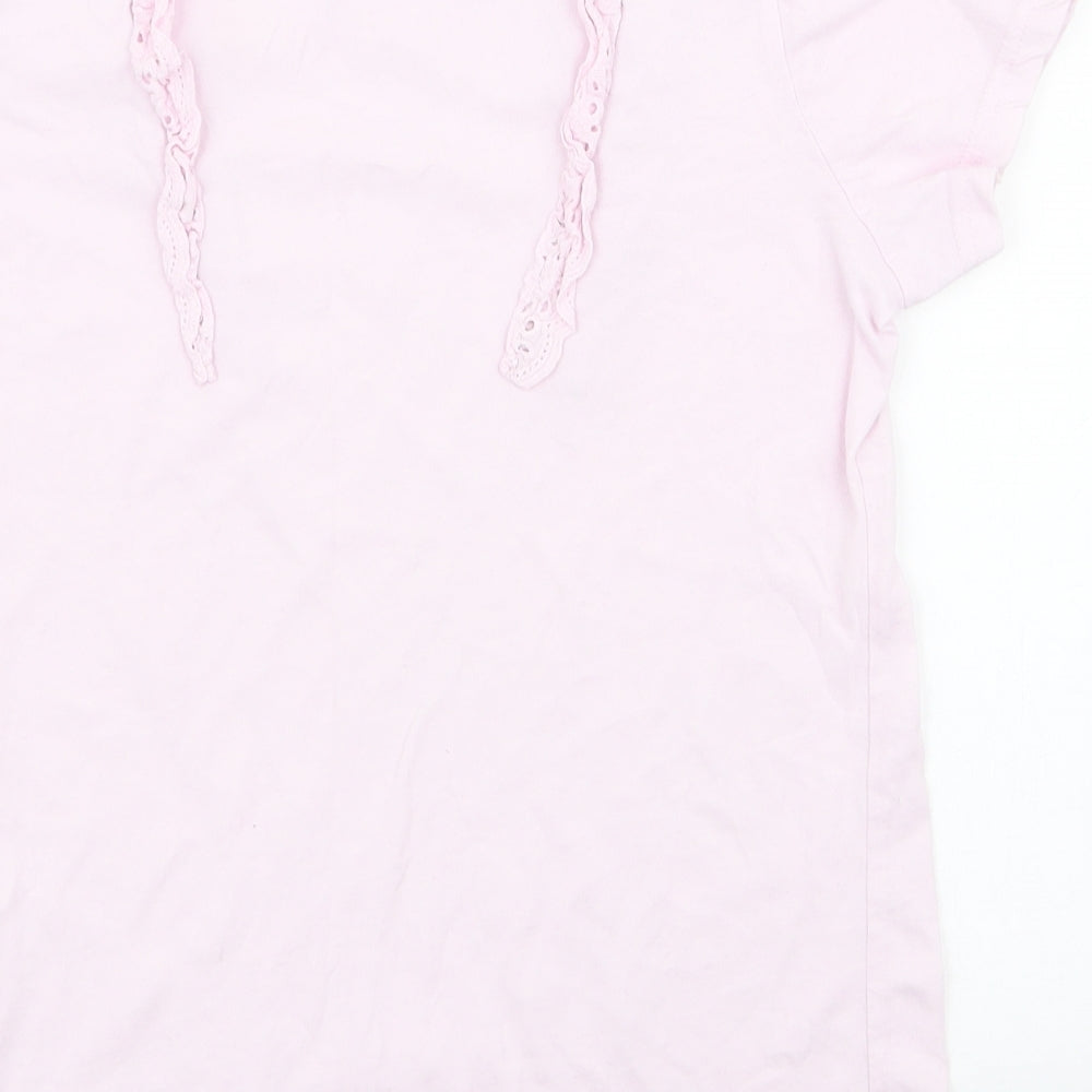 Primark Girls Pink Cotton Jersey T-Shirt Size 11-12 Years Round Neck Pullover
