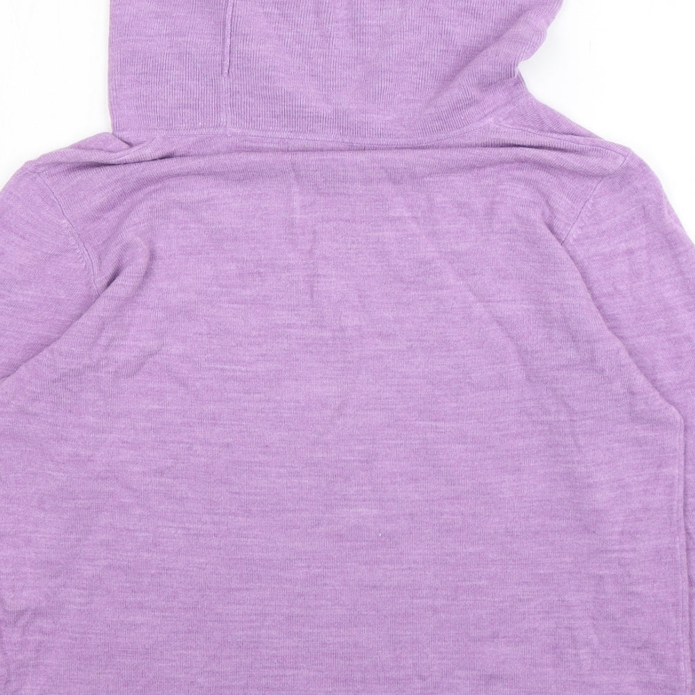 St Bernard Womens Purple Roll Neck Acrylic Pullover Jumper Size L