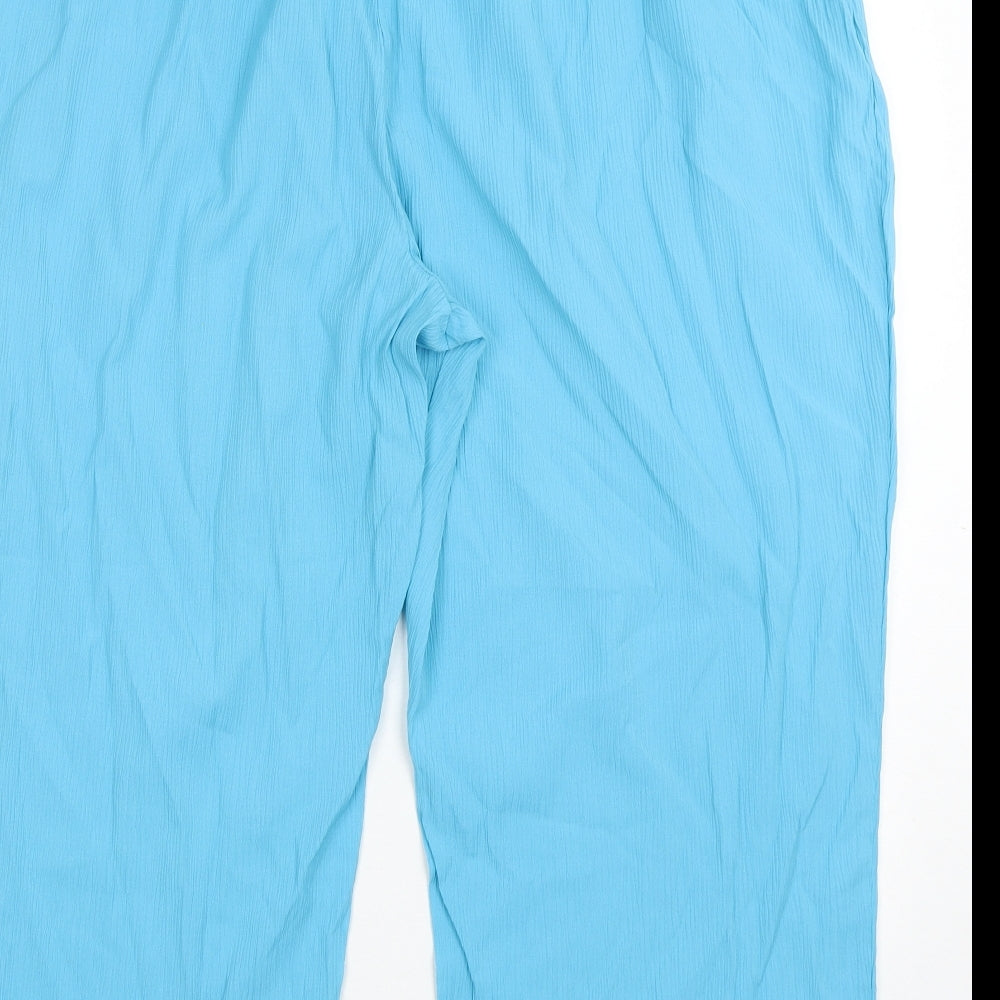 Casual Comfort Womens Blue Polyester Trousers Size 40 in L26 in Regular