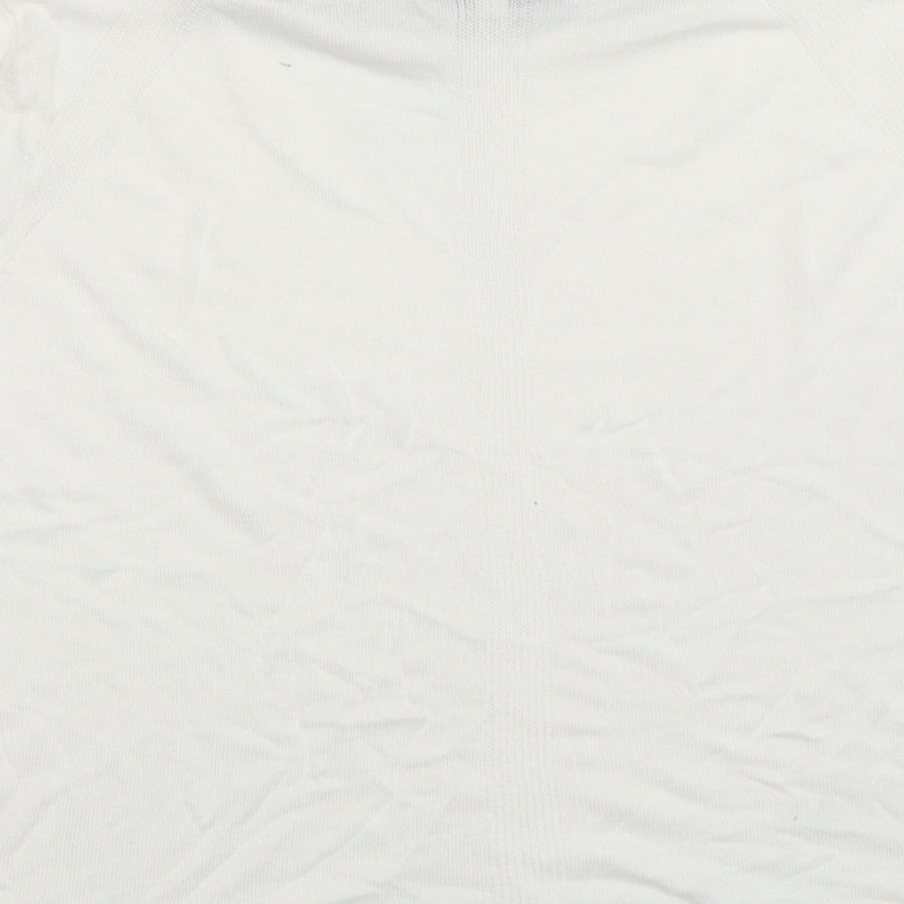 NEXT Womens White Round Neck Viscose Pullover Jumper Size 14