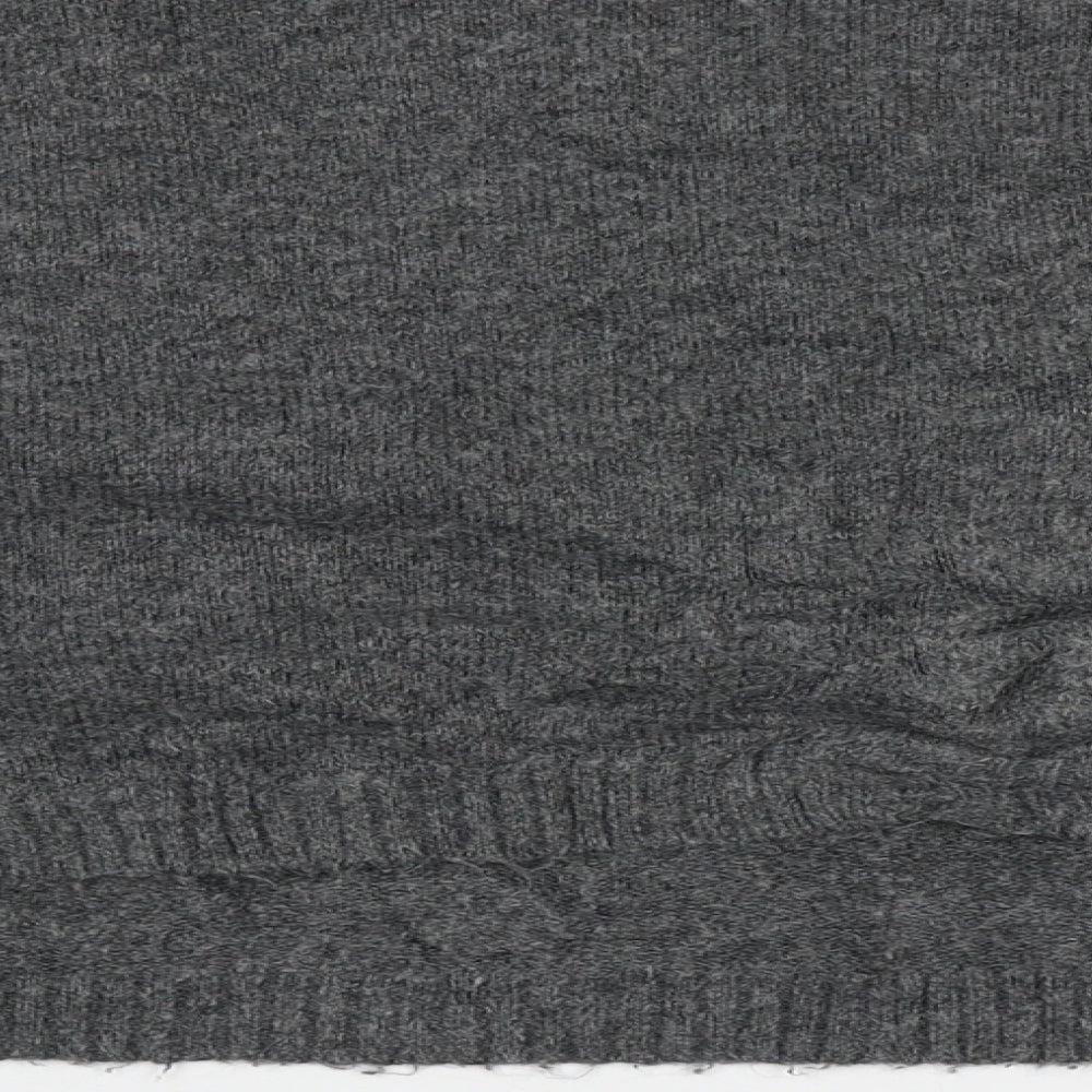 Topshop Womens Grey Crew Neck Acrylic Pullover Jumper Size 10
