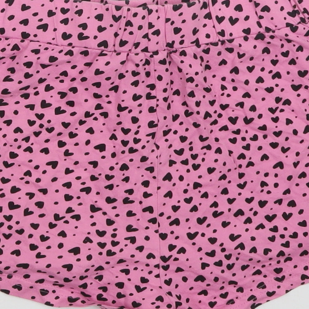 New Look Womens Pink Animal Print Cotton Robe & Gown Set Size S Drawstring