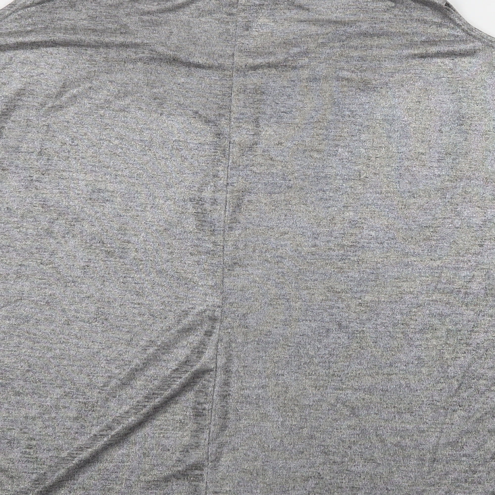 New Look Womens Silver Polyester Basic Blouse Size 10 Crew Neck - Cold Shoulder