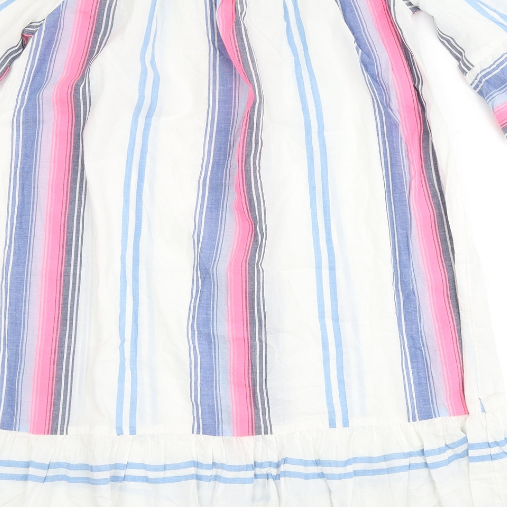 F&F Womens Multicoloured Striped Cotton A-Line Size S Off the Shoulder