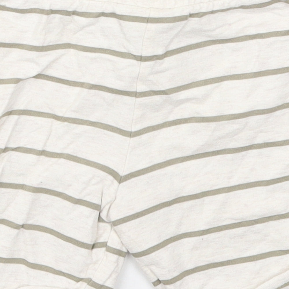 Fred & Flo Boys Beige Striped Cotton Cropped Trousers Size 18-24 Months Drawstring - Shorts