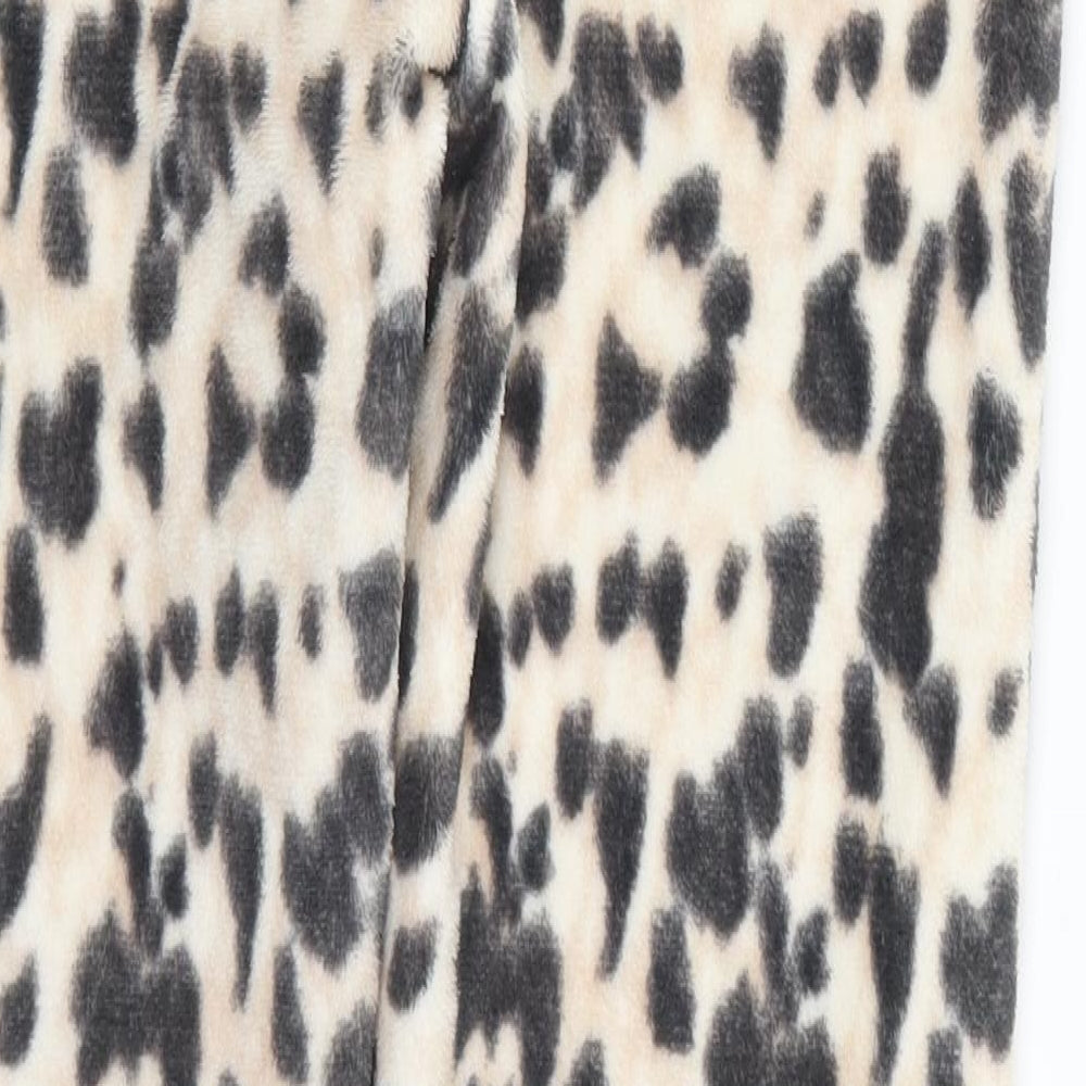 Dunnes Womens Beige Animal Print Polyester Trousers Size S L30 in Regular - Pyjama Pants