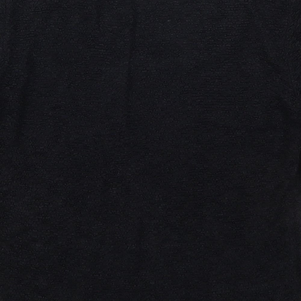 Alex & Co Womens Black Acetate Basic T-Shirt Size 12 Square Neck