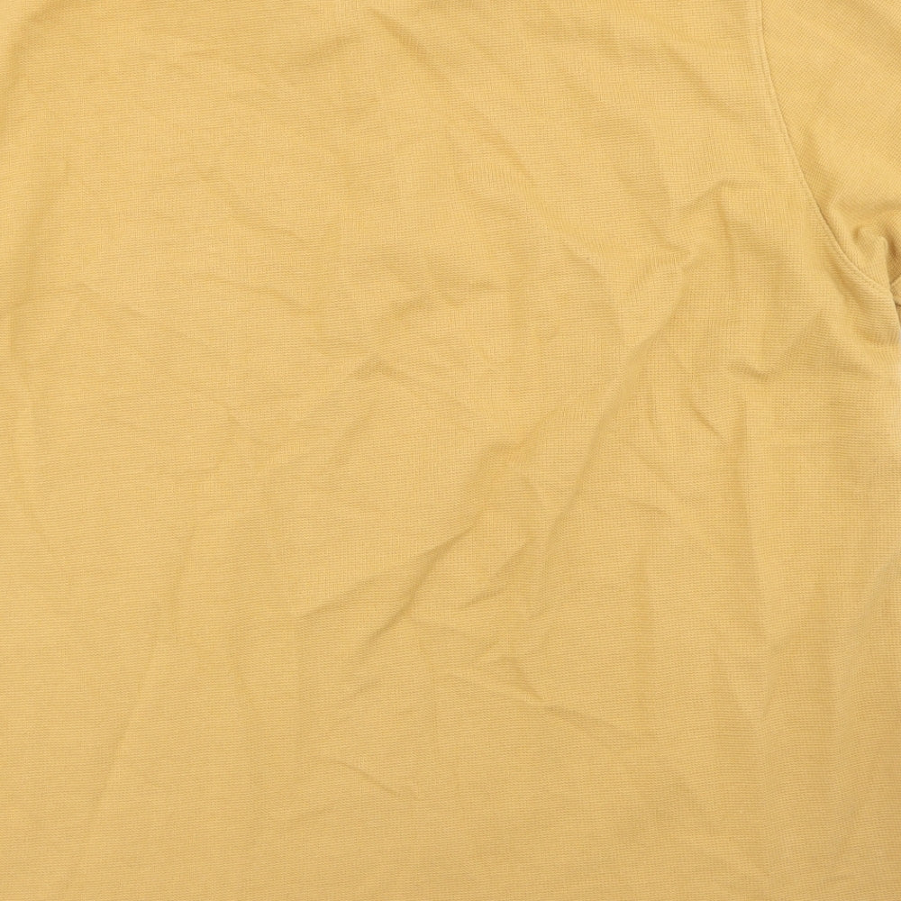 Remus Uomo Jeans Mens Yellow Polyester Polo Size XL Collared Button