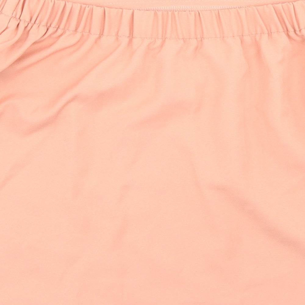 Missguided Womens Orange Polyester Cropped Blouse Size 10 Off the Shoulder