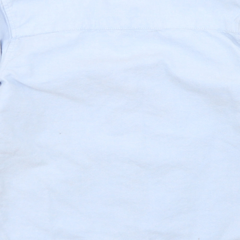 Primark Boys Blue Cotton Basic Button-Up Size 5-6 Years Collared Button