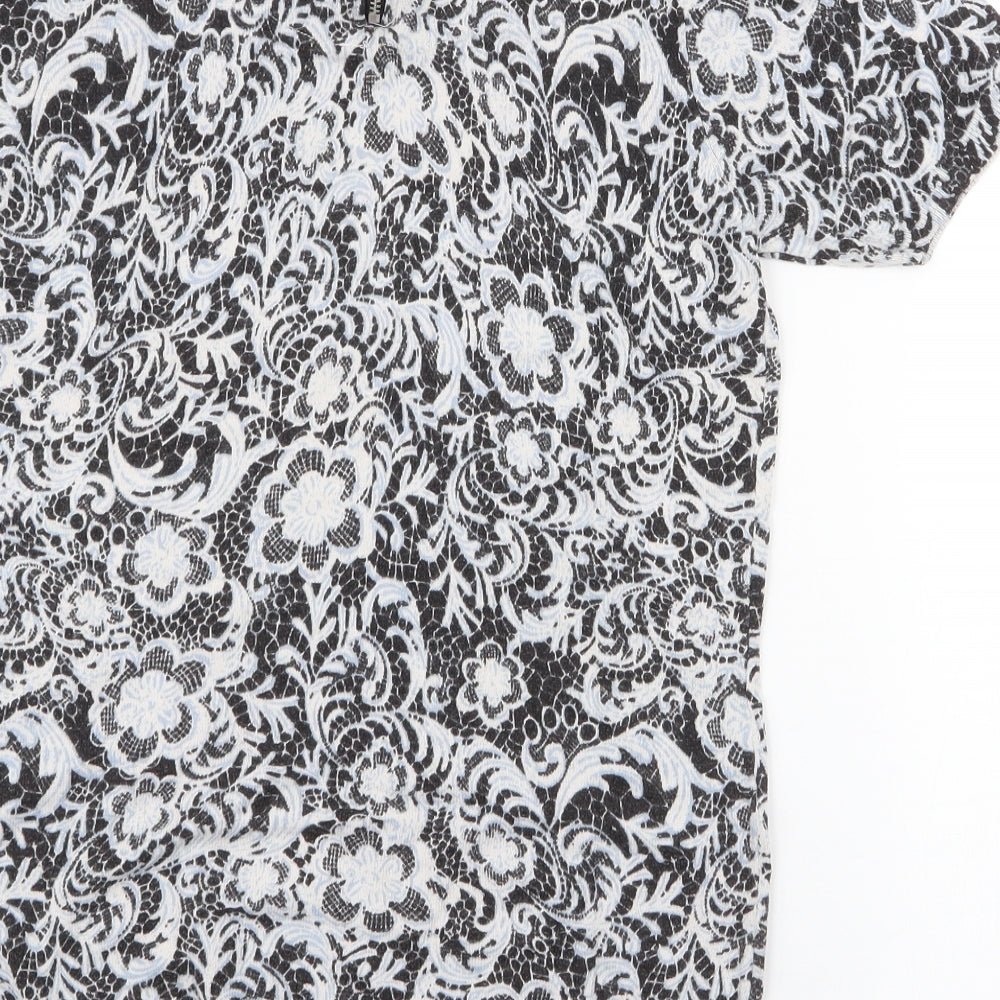 NEXT Womens Multicoloured Paisley Polyester Jersey T-Shirt Size 6 Roll Neck
