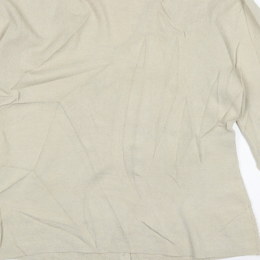 Wallis Womens Beige V-Neck Viscose Cardigan Jumper Size 14