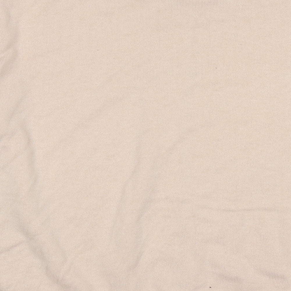 jeff Womens Beige V-Neck Cotton Full Zip Jumper Size L