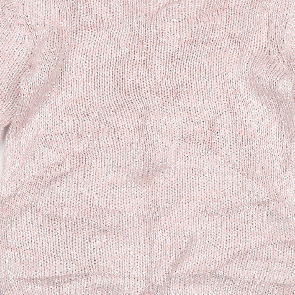 georger Girls Pink Crew Neck Polyester Pullover Jumper Size 10-11 Years Pullover