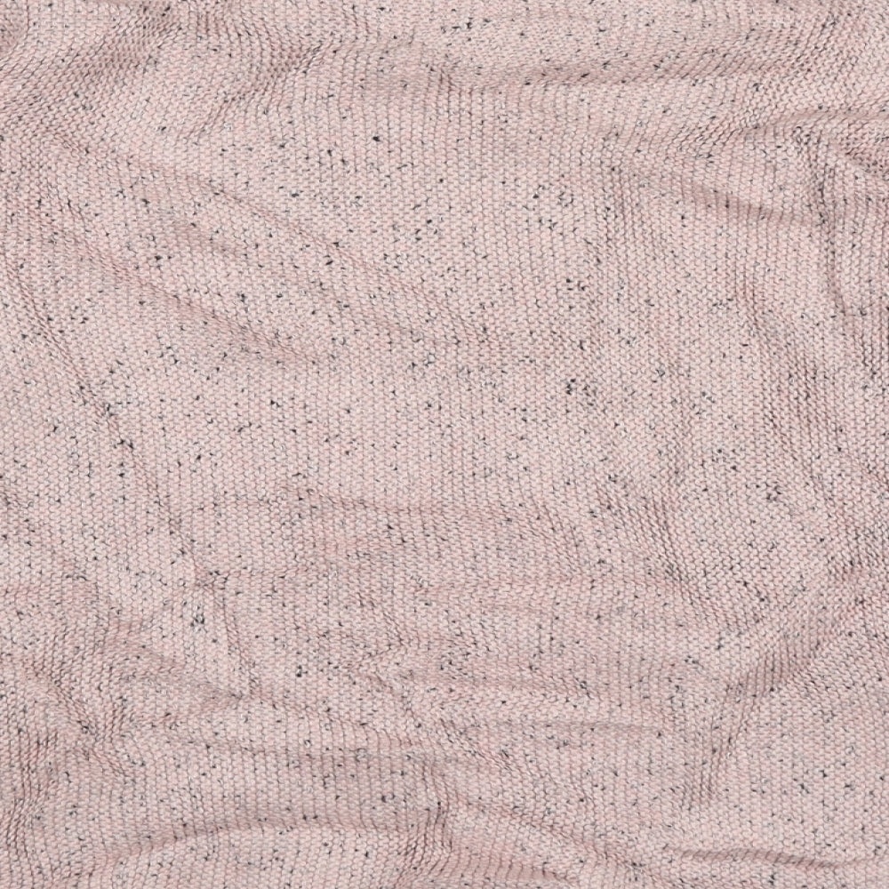 H&M Womens Pink Boat Neck Acrylic Pullover Jumper Size S