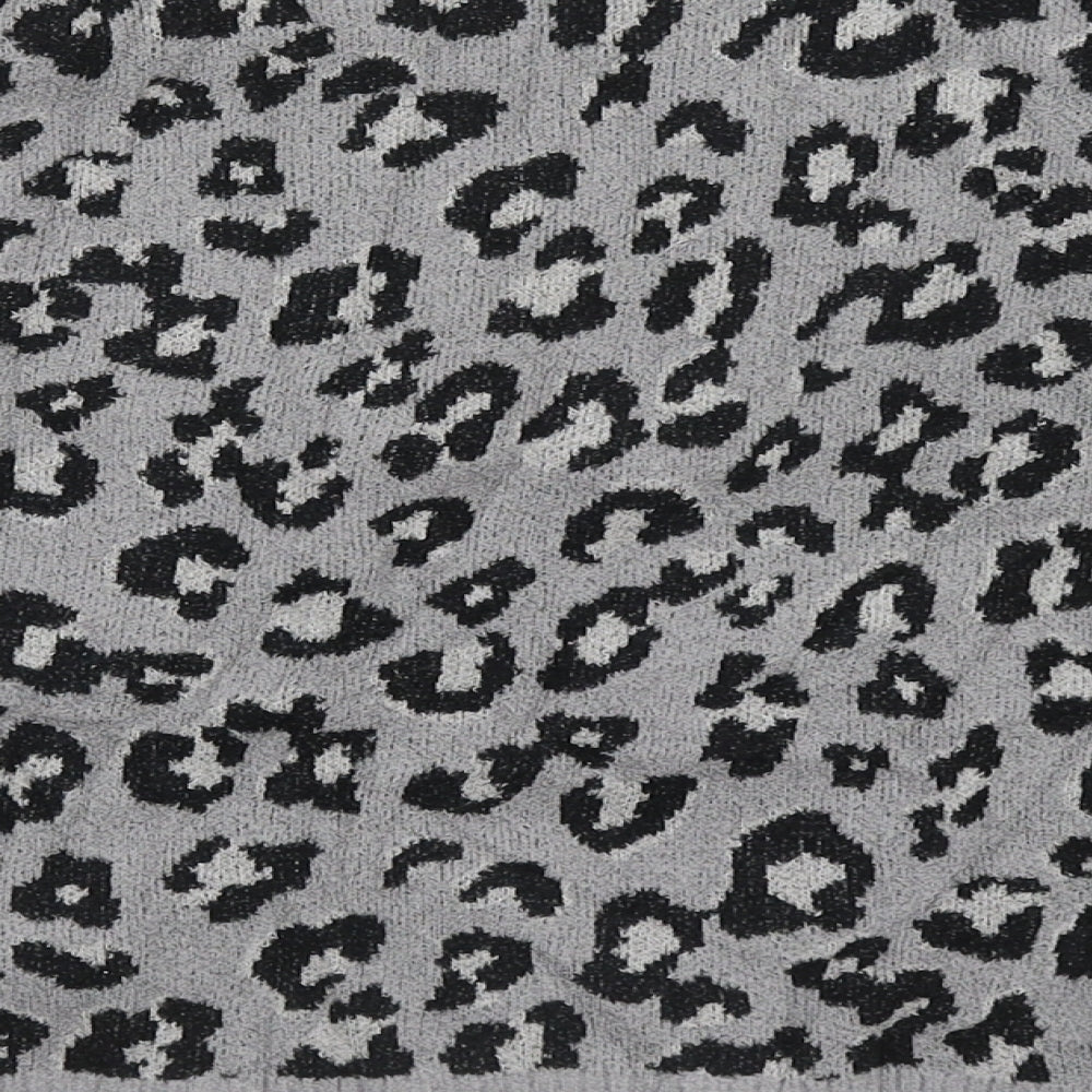 NEXT Girls Grey Crew Neck Animal Print Nylon Pullover Jumper Size 8 Years Pullover
