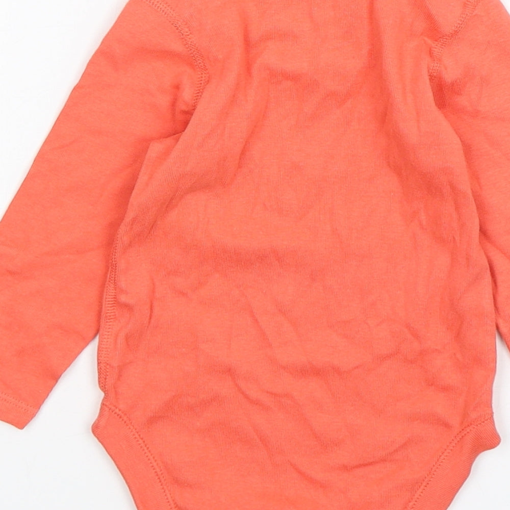 Marks and Spencer Girls Orange Cotton Leotard One-Piece Size 12-18 Months Snap