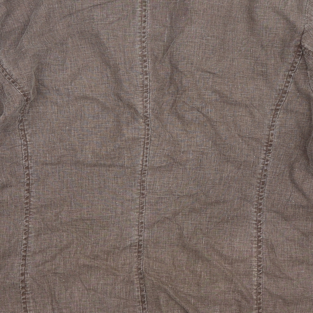 EAST Womens Brown Cotton Jacket Blazer Size 14