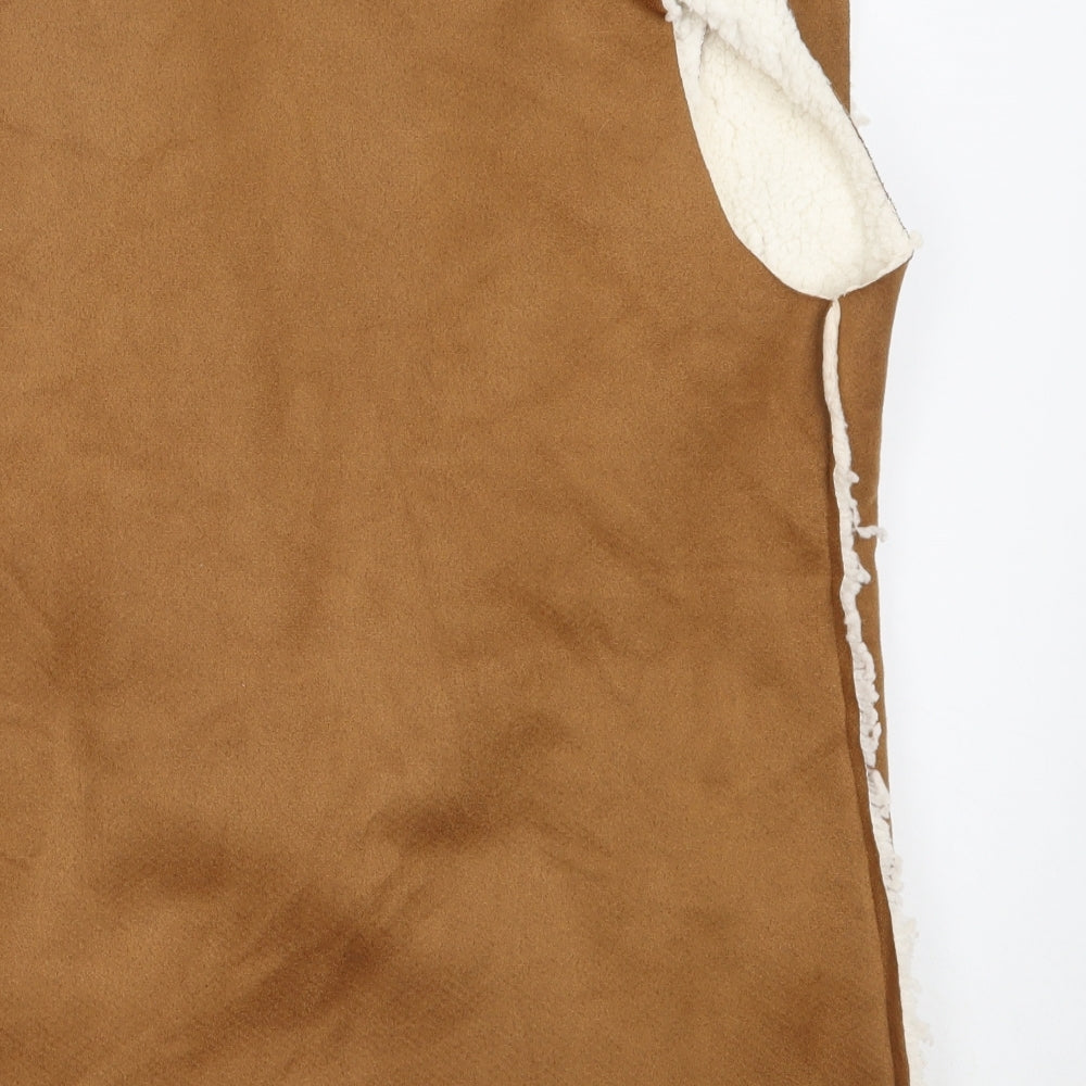 SheIn Womens Brown Jacket Waistcoat Size M