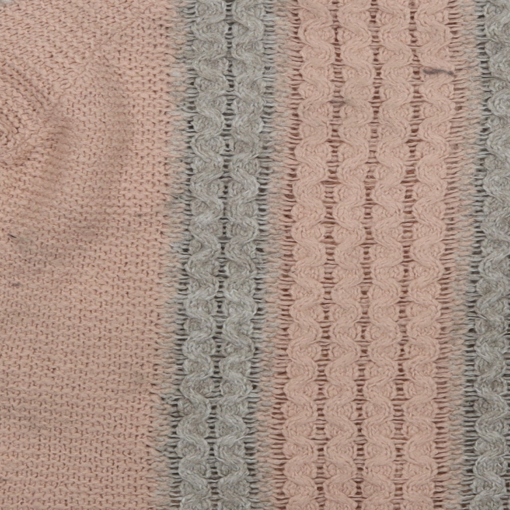 Papaya Womens Pink Mock Neck Acrylic Pullover Jumper Size S