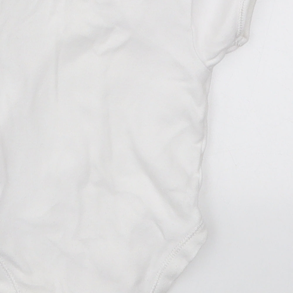 George Baby White Cotton Babygrow One-Piece Size 3-6 Months Button