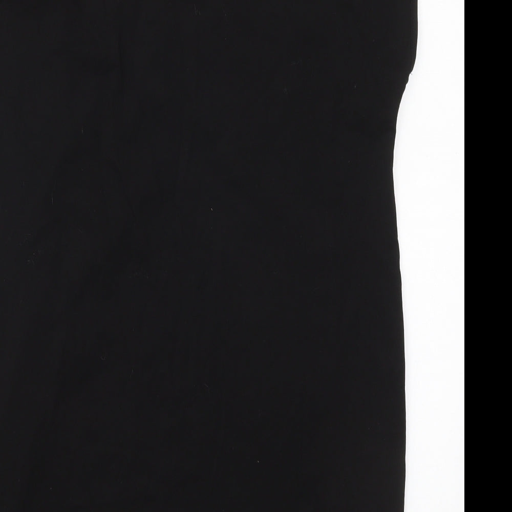 SHEIN Womens Black Cotton T-Shirt Dress Size S V-Neck Pullover