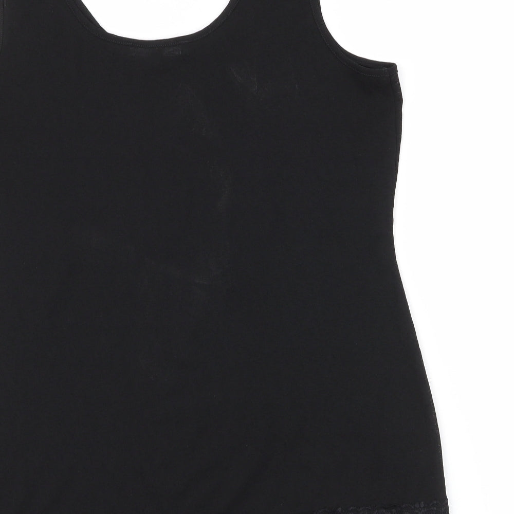 NEXT Womens Black Polyester Basic Tank Size 12 Round Neck