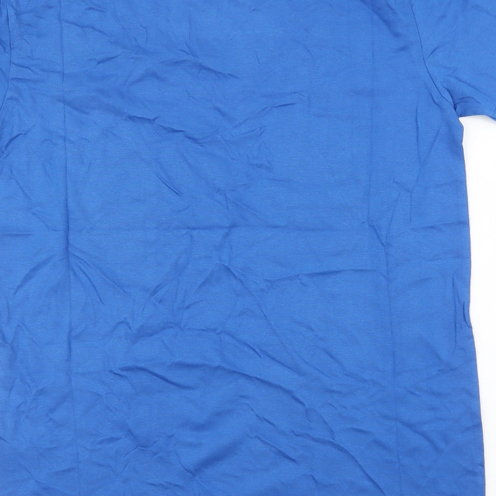 character.com Mens Blue Cotton T-Shirt Size S Round Neck - emoji , fri-yay