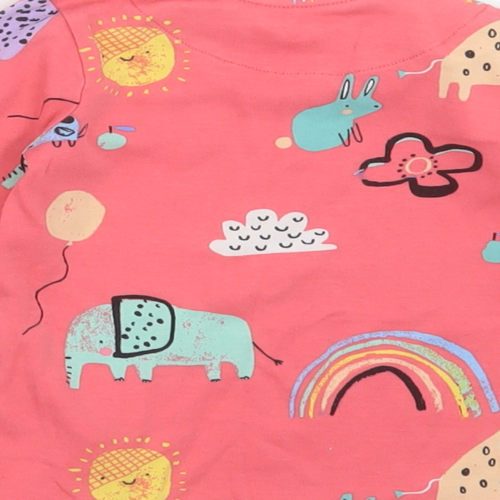 NEXT Girls Pink Geometric Cotton Cami Pyjama Top Size 2 Years Pullover