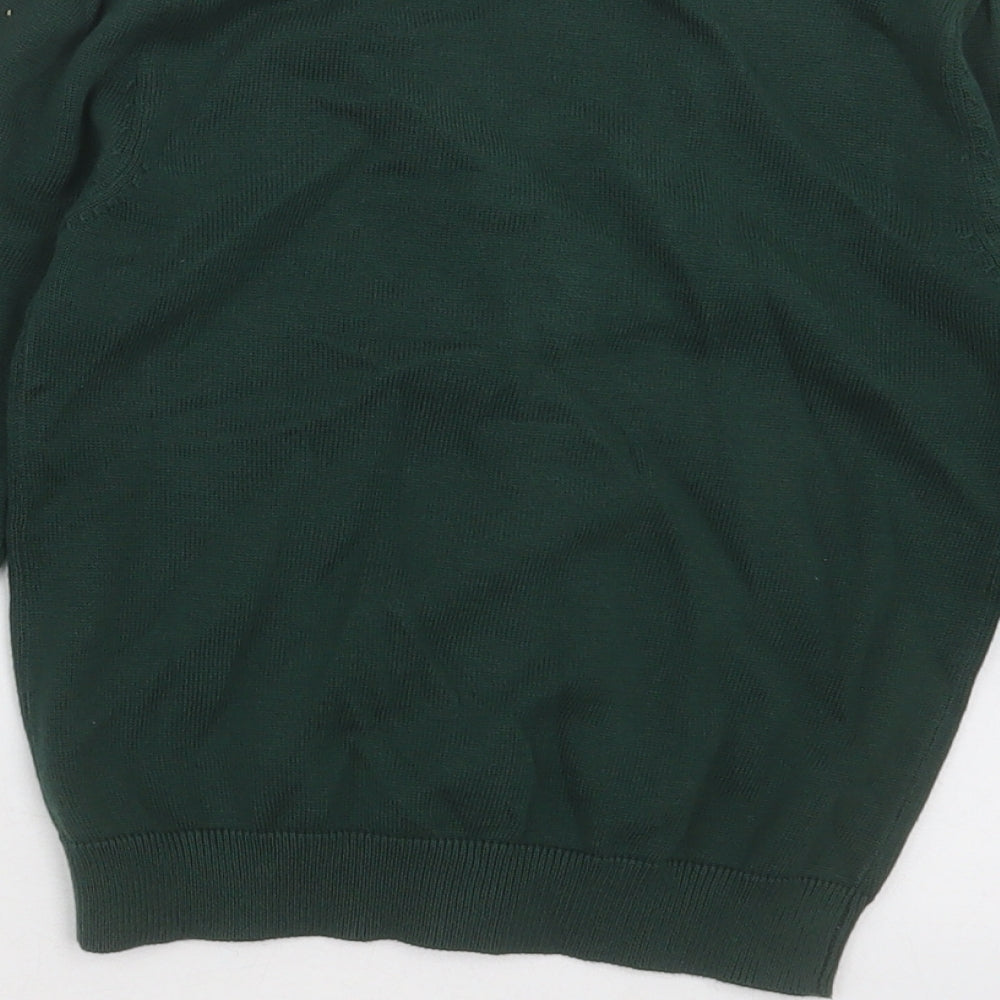Smart Start Girls Green V-Neck Cotton Cardigan Jumper Size 6-7 Years Button - schoolwear