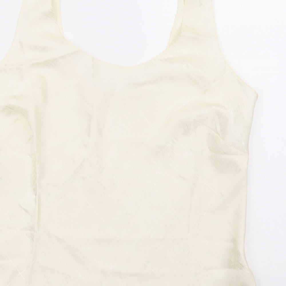 Marks & Spencer Womens Ivory Polyester Pyjama Top Size 10