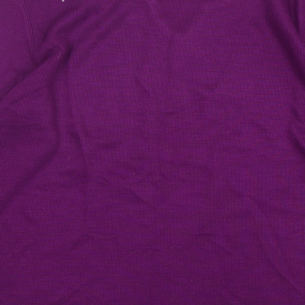 Bonmarché Womens Purple V-Neck Polyester Pullover Jumper Size S