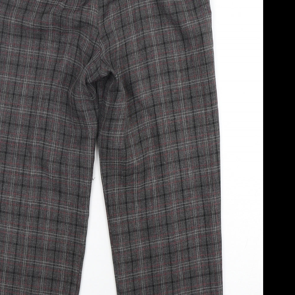 Epilogue Womens Grey Check Polyester Trousers Size 12 L27 in Regular