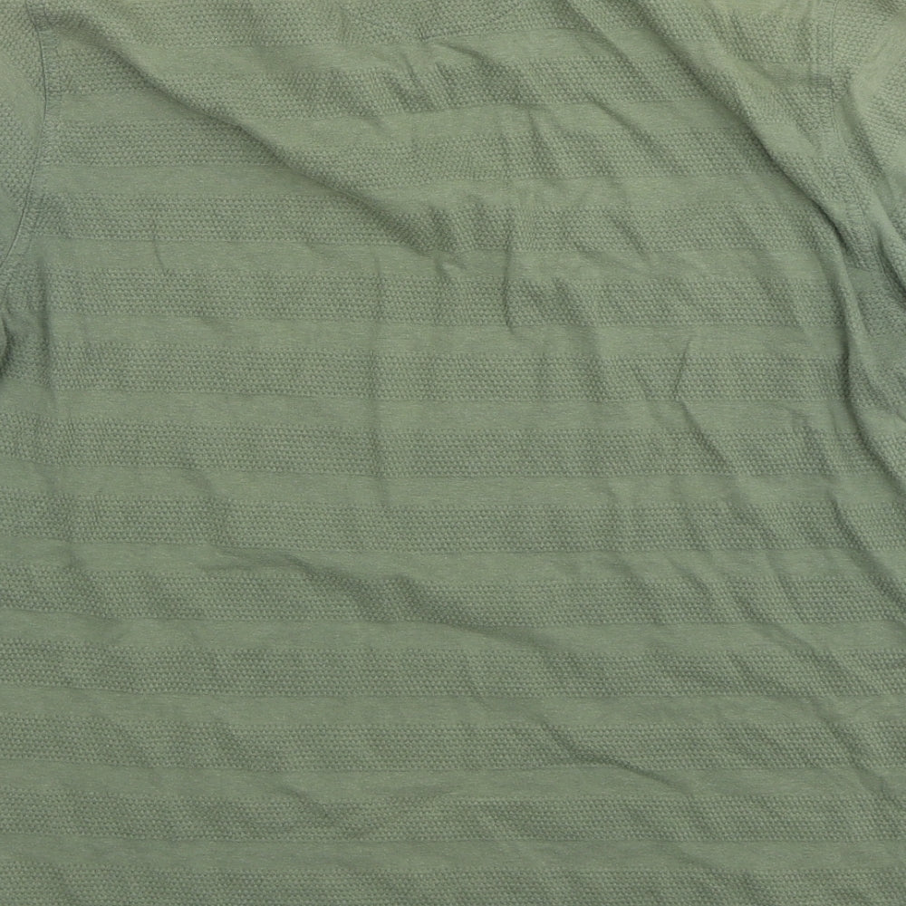 Easy Mens Green Cotton Polo Size L Collared Pullover