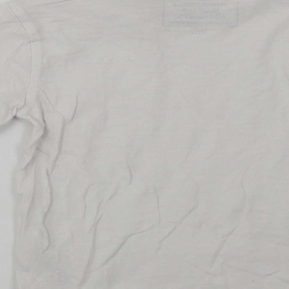 Blue Zoo Boys White Cotton Basic T-Shirt Size 6-7 Years Crew Neck