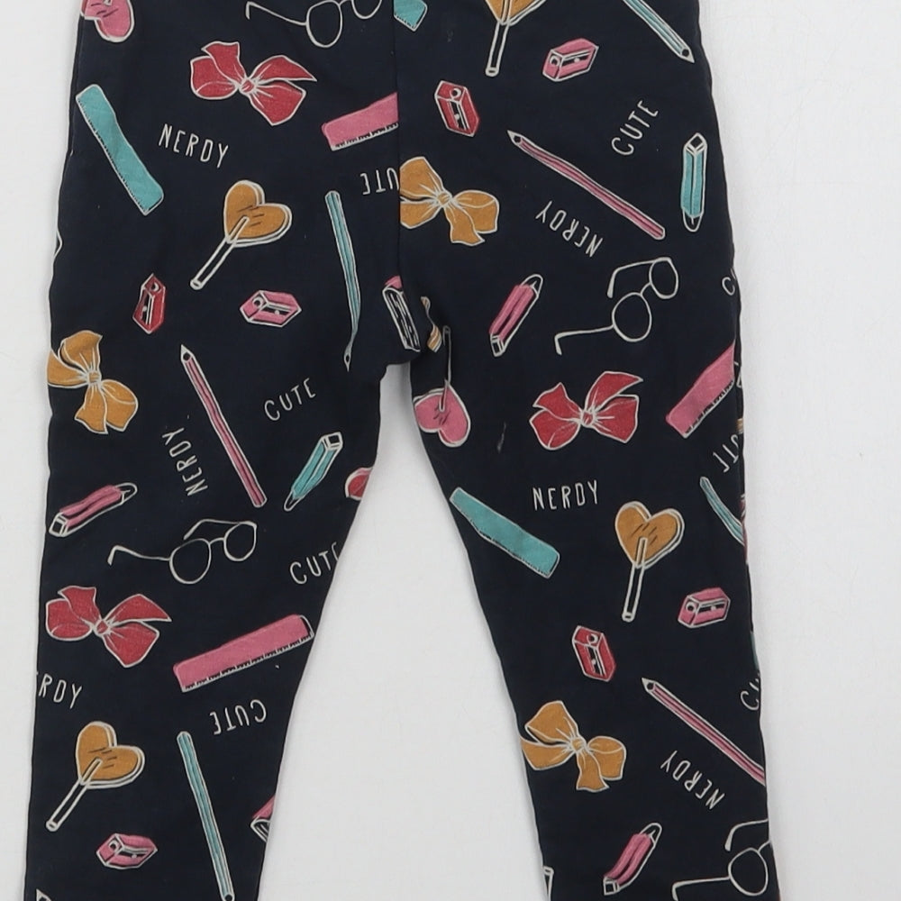 name it Baby Blue Geometric Cotton Jogger Leggings Size 12-18 Months - Nerdy