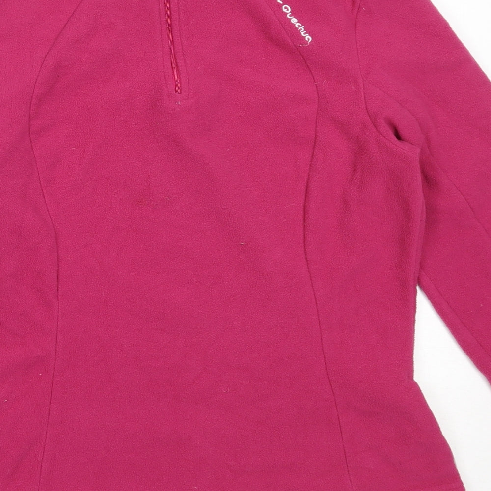 DECATHLON Womens Pink Polyester Henley Sweatshirt Size M