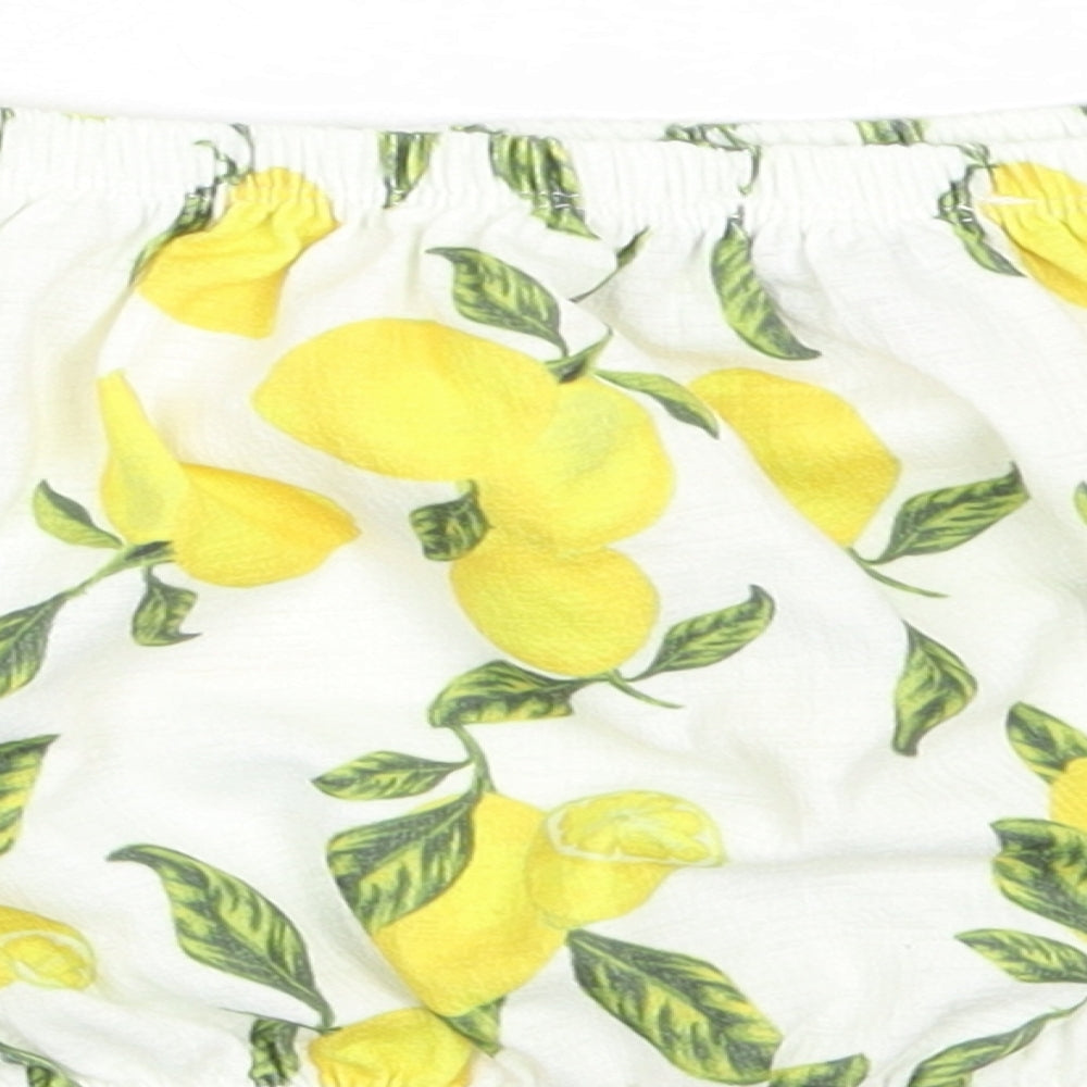 Primark Womens Ivory Polyester Cropped Blouse Size XS Off the Shoulder - lemon