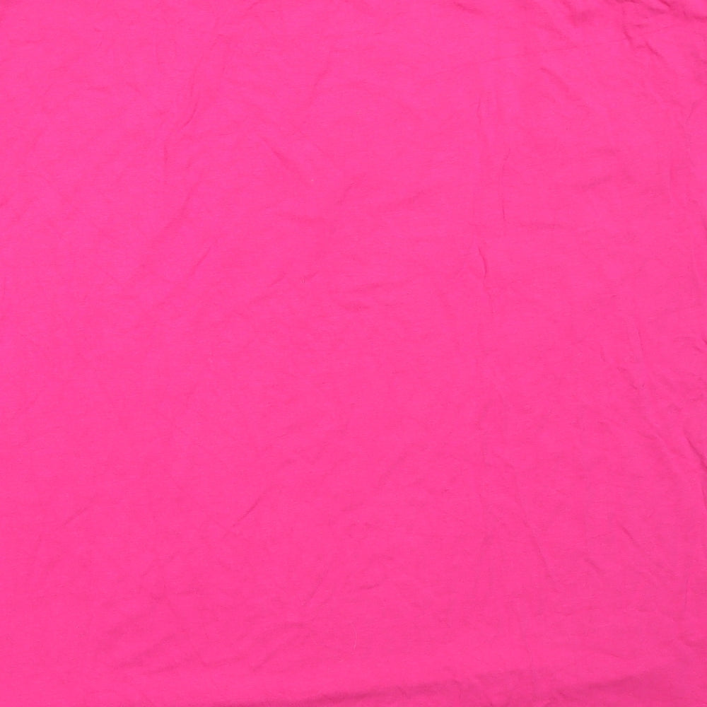 New Look Womens Pink Viscose Basic T-Shirt Size 14 Round Neck