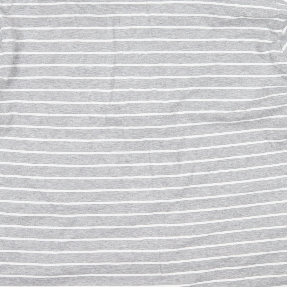 DASH Womens Grey Striped Cotton Full Zip Sweatshirt Size 20 Zip